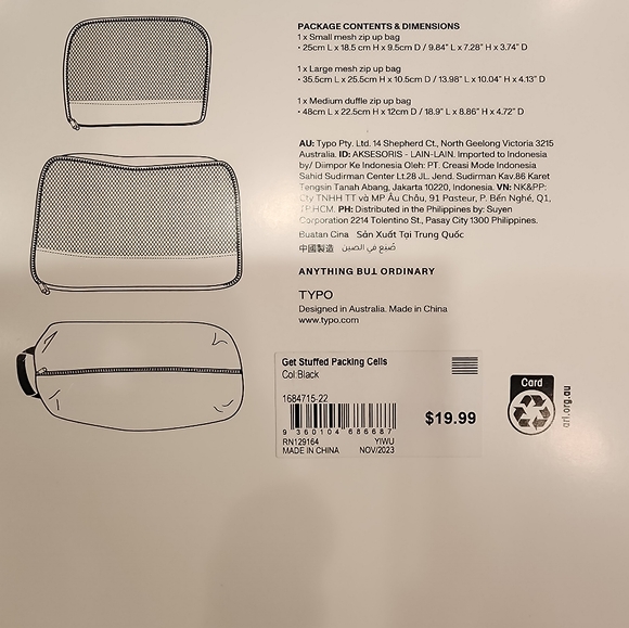 🖤NWT🖤 Luggage organizer/set of 3 zippered pouches - Picture 2 of 2